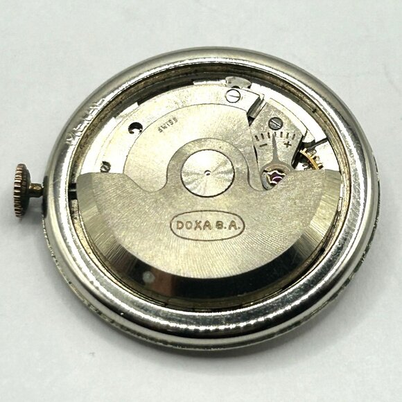 Vintage Doxa Automatic Watch Movement - Watch Head + Crown - WORKING - Picture 6 of 8